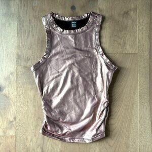 Rose-Bronze Metallic Tank - Indie Sleaze